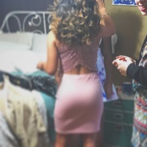 Light pink mini dress